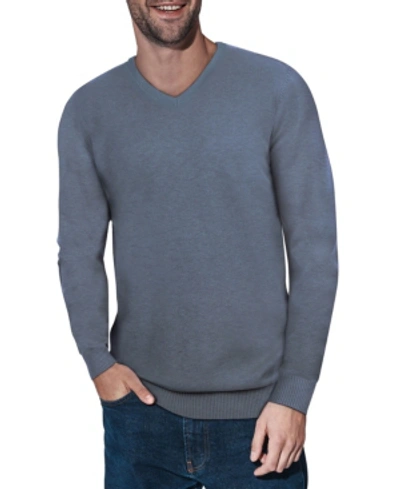 X-ray Men's Basic V-neck Pullover Midweight Sweater In Heather Slate
