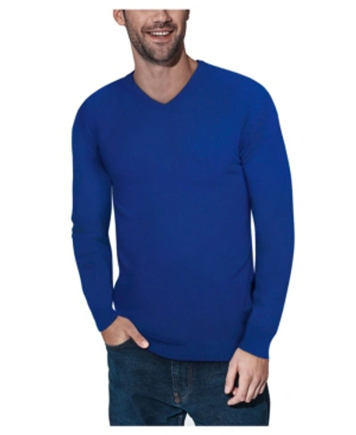 X-ray Men's Basic V-neck Pullover Midweight Sweater In Aqua