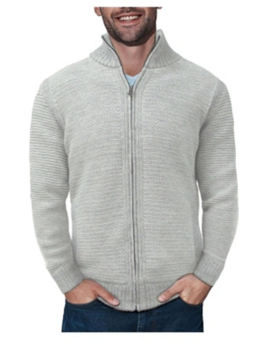 X-ray Men's Full-zip High Neck Sweater Jacket In Cream