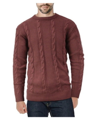X-ray X Ray Crewneck Cable Knitted Pullover Sweater In Brown