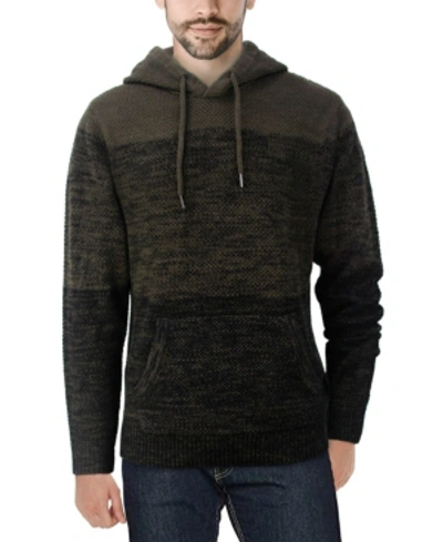X-ray Men's Color Blocked Hooded Sweater In Olive