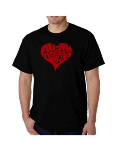 La Pop Art Men's All You Need Is Love Word Art T-shirt In Black