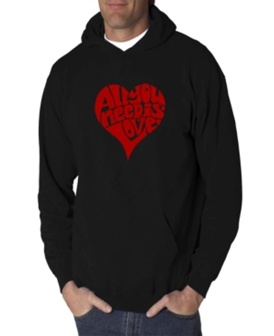 La Pop Art Men's Word Art Hooded Sweatshirt In Black