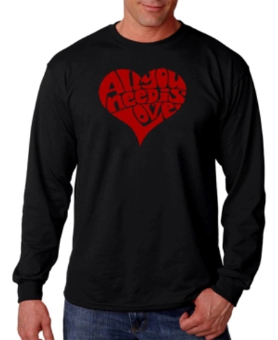 La Pop Art Men's All You Need Is Love Word Art Long Sleeve T-shirt In Black