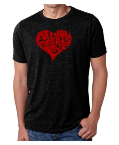 La Pop Art Men's Premium Word Art All You Need Is Love T-shirt In Black