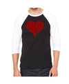 La Pop Art Men's Raglan Word Art T-shirt In Black