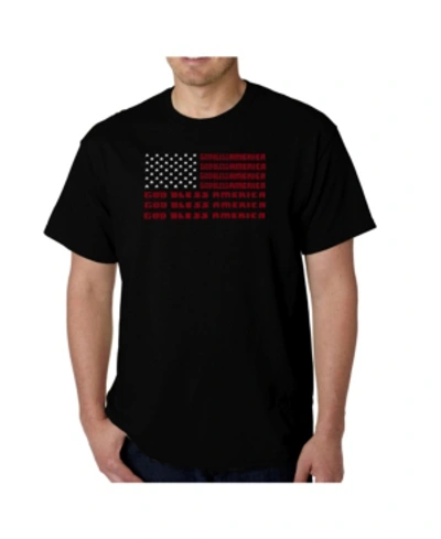 La Pop Art Men's God Bless America Word Art T-shirt In Black