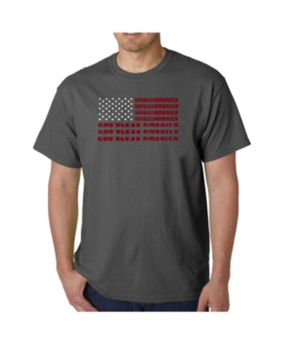 La Pop Art Men's God Bless America Word Art T-shirt In Gray