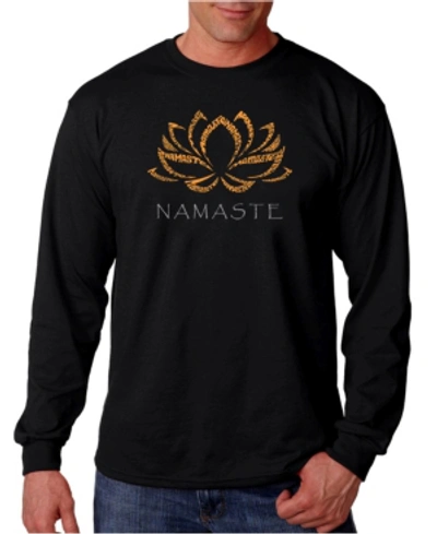 La Pop Art Men's Namaste Word Art Long Sleeve T-shirt In Black