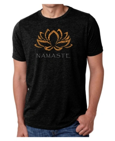 La Pop Art Men's Premium Word Art Namaste T-shirt In Black