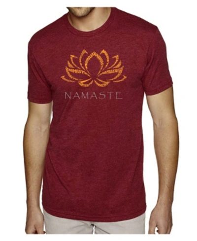 La Pop Art Men's Premium Word Art Namaste T-shirt In Dark Red