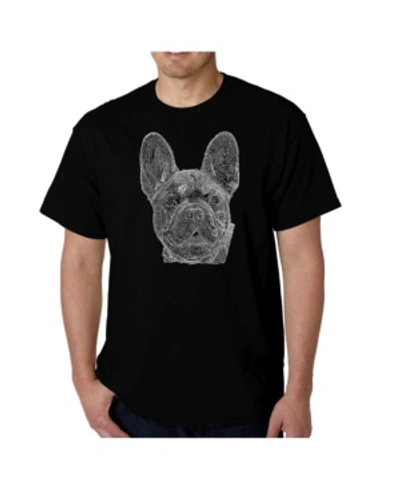 La Pop Art Men's French Bulldog Word Art T-shirt In Black