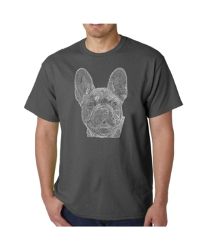 La Pop Art Men's French Bulldog Word Art T-shirt In Gray