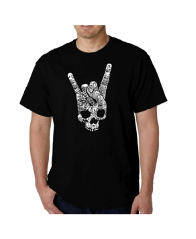 La Pop Art Men's Heavy Metal Genres Word Art T-shirt In Black