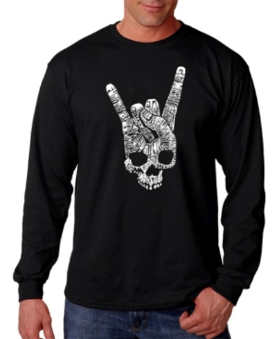 La Pop Art Men's Heavy Metal Genres Word Art Long Sleeve T-shirt In Black