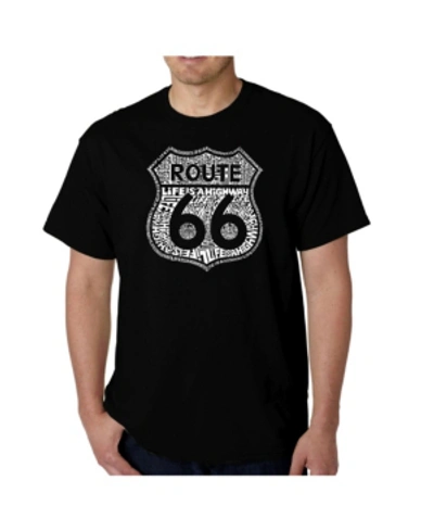 La Pop Art Men's Route 66 Life Is A Highway Word Art T-shirt In Black