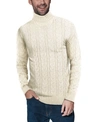 X-ray Cable Knit Roll Neck Sweater In Cream