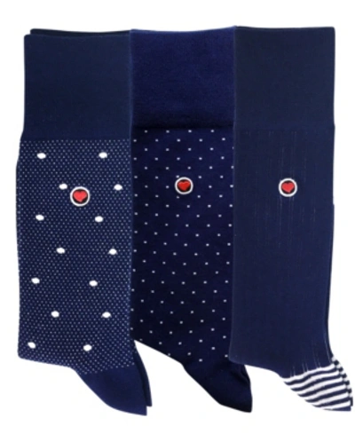Love Sock Company Men's Luxury Dress Socks Bundle, Pack Of 3 In Navy