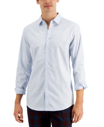 Inc International Concepts Men's Judd Dobby Shirt, Created For Macy's In Light Blue Comb