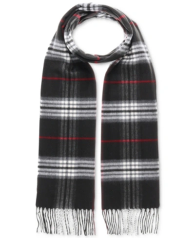 V Fraas Men's Classic Plaid Cashmink Scarf In Black