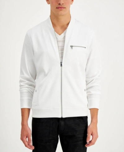 Inc International Concepts Inc Men's Perforated Track Jacket, Created For Macy's In White Pure