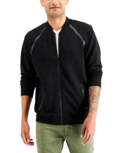 Inc International Concepts Inc Men's Knit Track Jacket, Created For Macy's In Deep Black