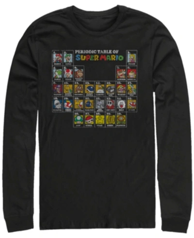 Fifth Sun Men's Nintendo Mushroom Table Long Sleeve Crew Tee In Black