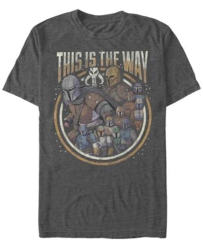 Fifth Sun Men's Star Wars Mandalorian The Way Group Short Sleeve T-shirt In Charcoal Heather