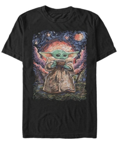 Fifth Sun Men's Star Wars Mandalorian Sipping Starries Short Sleeve T-shirt In Black