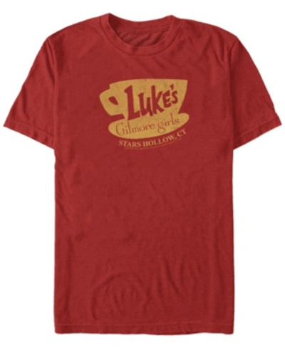 Fifth Sun Men's Gilmore Girls Lukes Distressed Short Sleeve T-shirt In Red