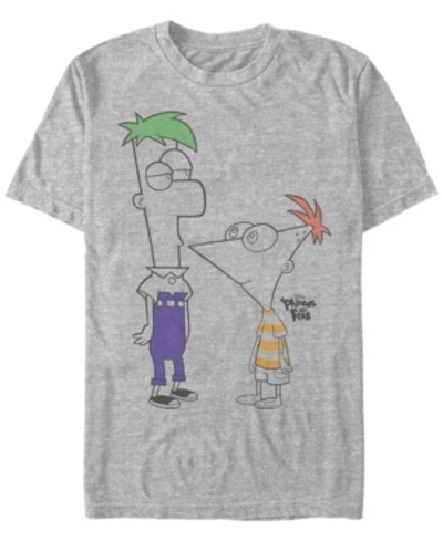 Fifth Sun Men's Phineas And Ferb Boys Of Summer Short Sleeve T-shirt In Athletic Heather