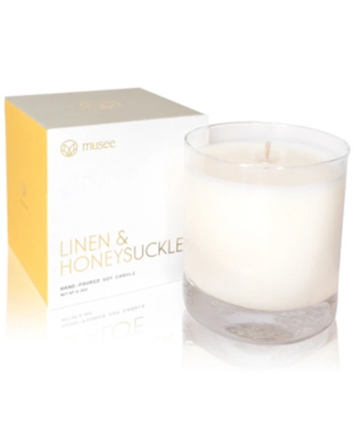 Musée Linen & Honeysuckle Hand-poured Soy Candle, 8.8-oz.