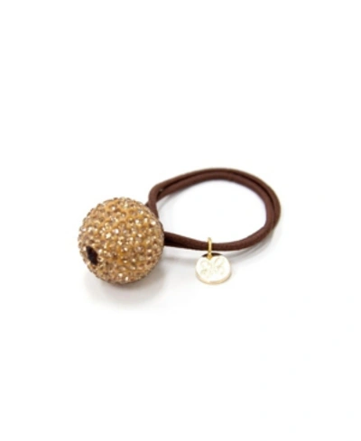 Soho Style Crystal Ball Ponytail Holder In Topaz