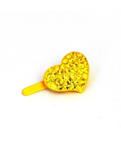 Soho Style Mini Heart Barrette In Yellow