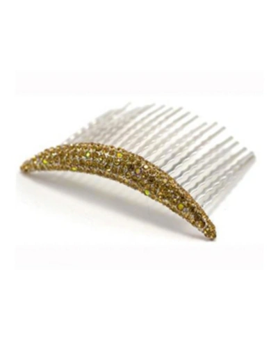 Soho Style Curved Crystal Hair Comb In Topaz