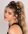 Soho Style Leopard Print Scrunchie Bow In Honey Brown