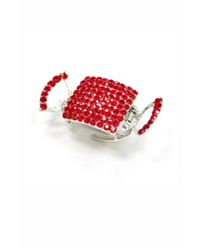 Soho Style Jeweled Hair Claw In Red