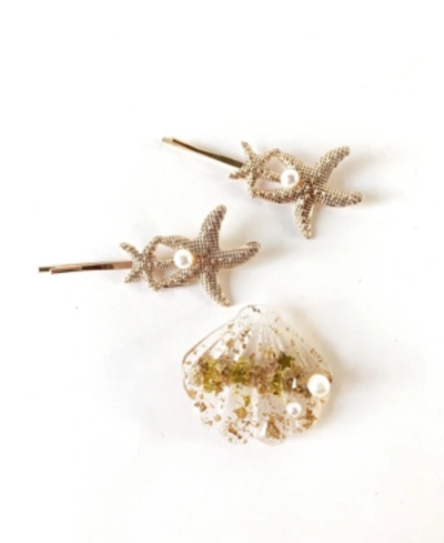 Soho Style Mermaid Starfish And Seashell Hair Clip Three-piece Set In Multi