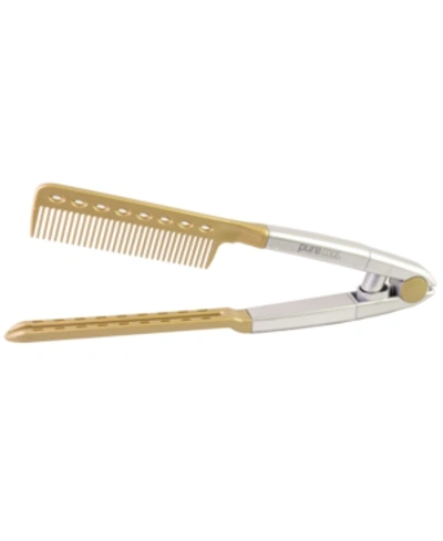 Purecode Hair Straightening Styling Comb In Gold