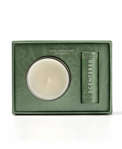 Scentered I Want To De-stress 2 Pieces Gift Set, 0.17 oz Balm And 3 oz Candle