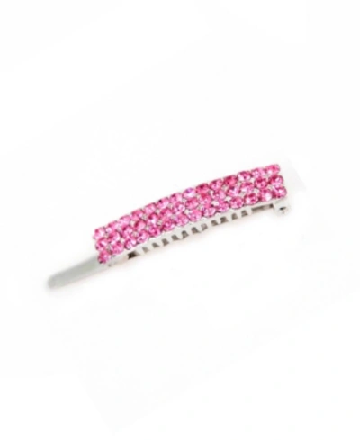 Soho Style Pave Crystal Barrette In Pink