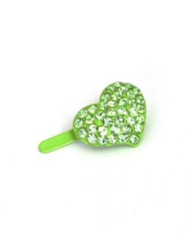 Soho Style Mini Heart Barrette In Green