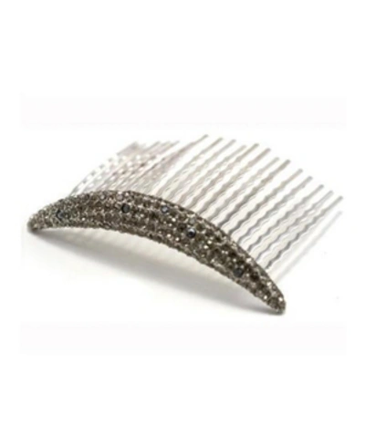 Soho Style Curved Crystal Hair Comb In Black