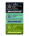 Zion Health Charcoal + Rosemary Lavender + Tea Tree Clay Soap Bundle 6 oz Each
