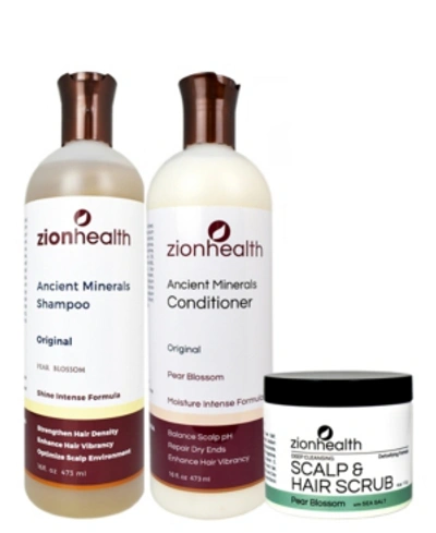 Zion Health Nourishing Summer Hair Bundle Pear Blossom Shampoo 16 oz + Pear Blossom Conditioner 16 oz + Pear Blo In No Color