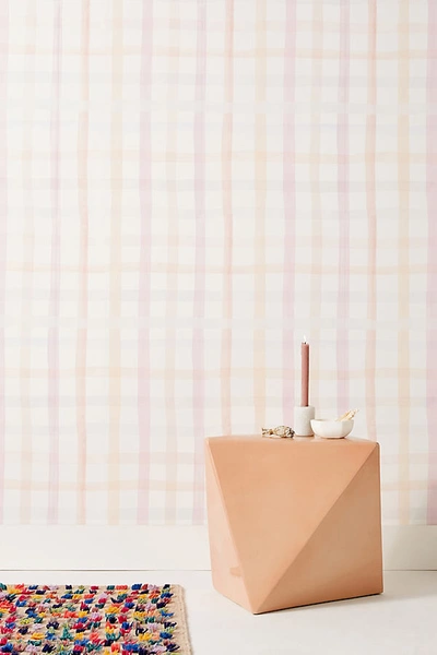 York Wallcoverings Anthropologie Maria Gingham Wallpaper In Pink