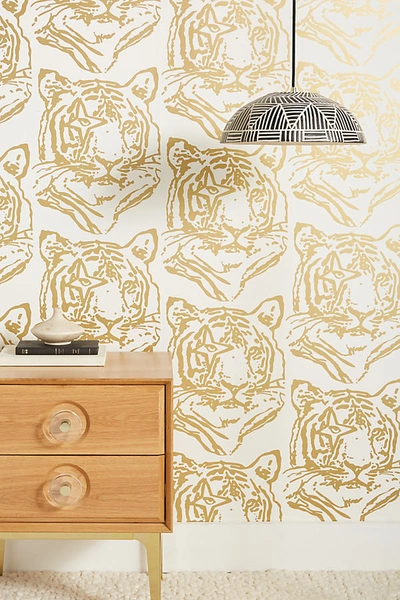 Aimee Wilder Star Tiger Wallpaper In Gold