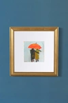 Artfully Walls Umbrella Couple Wall Art In Yellow