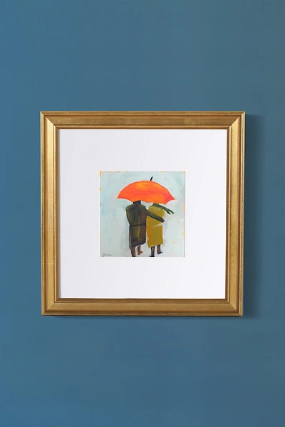 Artfully Walls Umbrella Couple Wall Art In Yellow