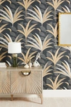 York Wallcoverings Morocco Palm Wallpaper In Black